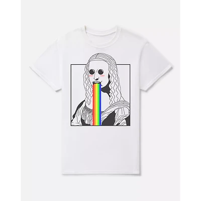 Mona Lisa Puking Rainbow T Shirt