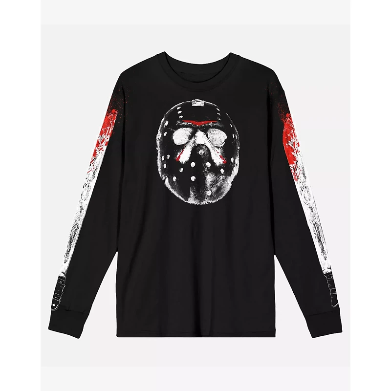 Jason Voorhees Mask Long Sleeve T Shirt - Friday the 13th