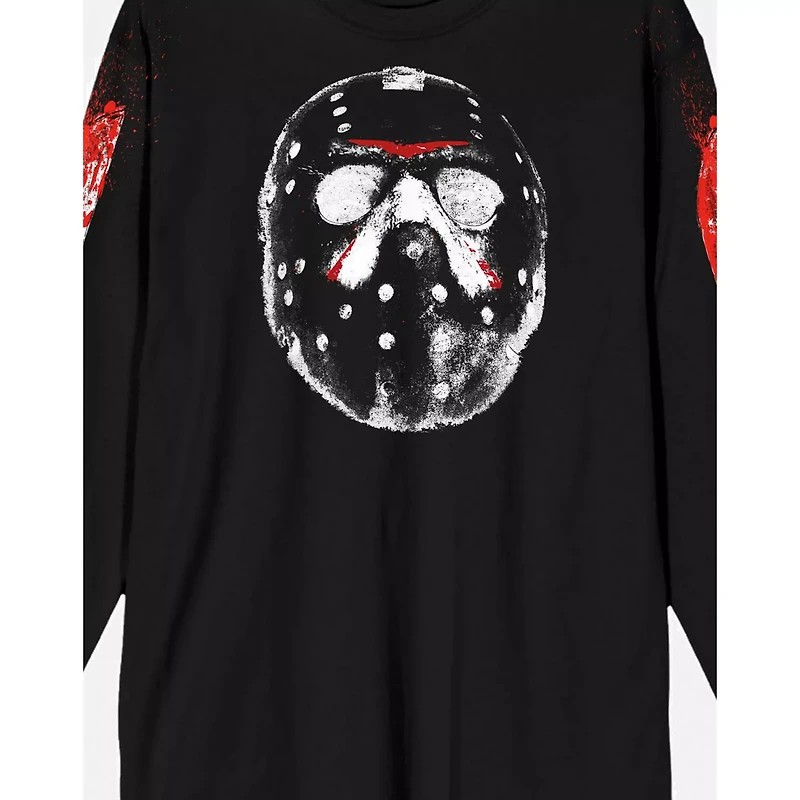 Jason Voorhees Mask Long Sleeve T Shirt - Friday the 13th