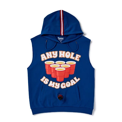 Any Hole is My Goal Sleeveless Hoodie with Drinking Pouch