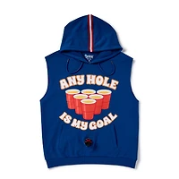 Any Hole is My Goal Sleeveless Hoodie with Drinking Pouch