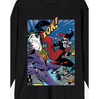 Harley Quinn and Joker Punch Long Sleeve T Shirt - DC Comic Book