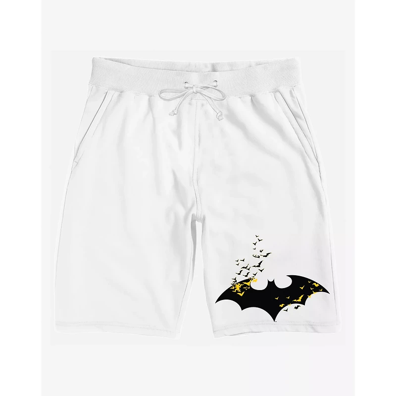 White Batman Logo Shorts