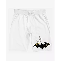 White Batman Logo Shorts