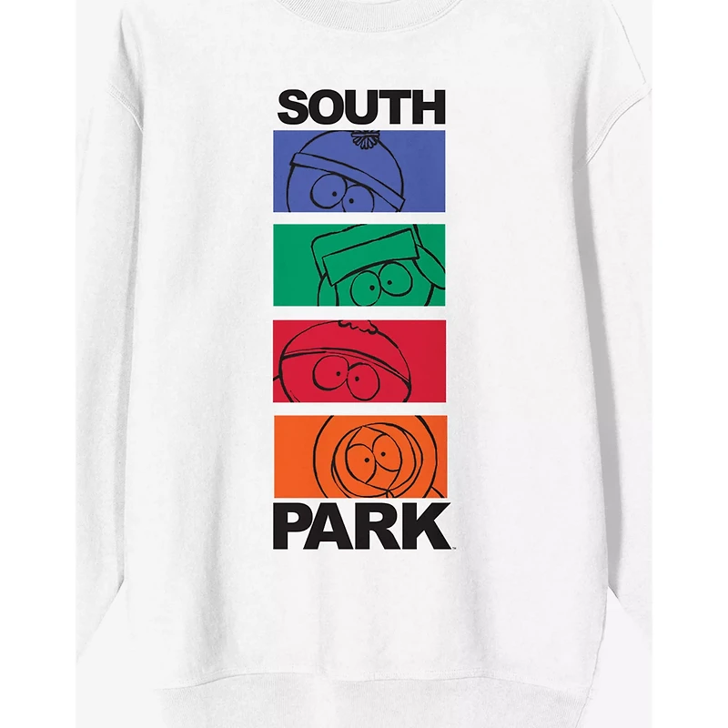 White South Park Sketch Art Crewneck Sweatshirt