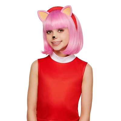 Kids Amy Rose Wig with Ears - Sonic the Hedgehog