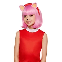 Kids Amy Rose Wig with Ears - Sonic the Hedgehog