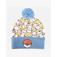 Pikachu Print Pom Beanie Hat - Pokémon