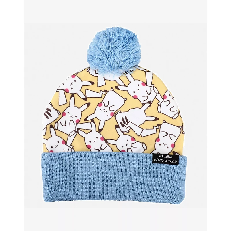 Pikachu Print Pom Beanie Hat - Pokémon
