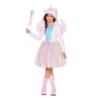 Kids White Unicorn Dress Costume