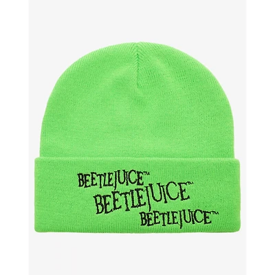Neon Beetlejuice Cuff Beanie Hat