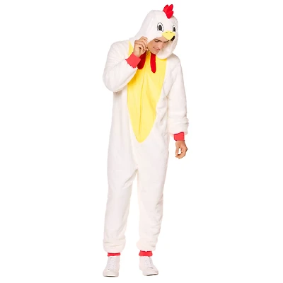 Adult Chicken Jumpsuit Costume