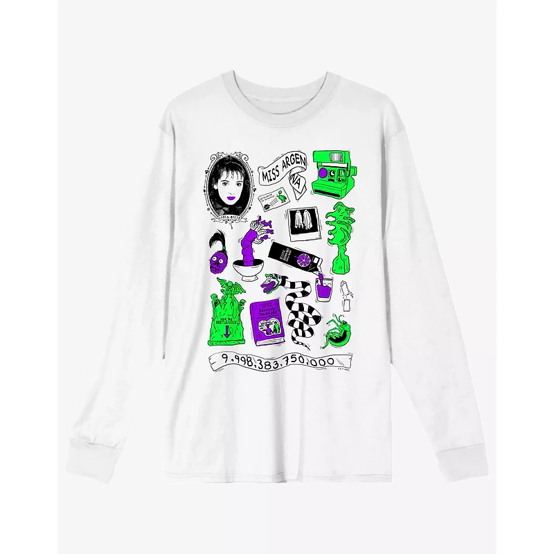 Beetlejuice Icons White Long Sleeve T Shirt