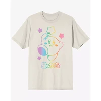 White and Rainbow Kirby T Shirt