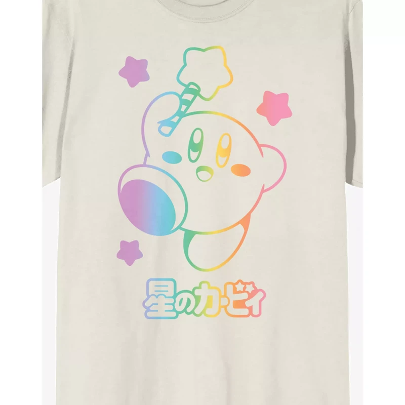 White and Rainbow Kirby T Shirt