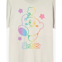 White and Rainbow Kirby T Shirt