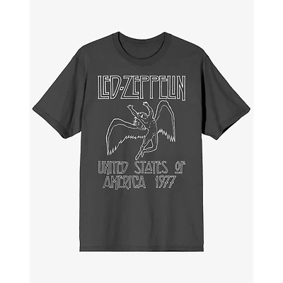 Gray Led Zeppelin USA 1977 T Shirt