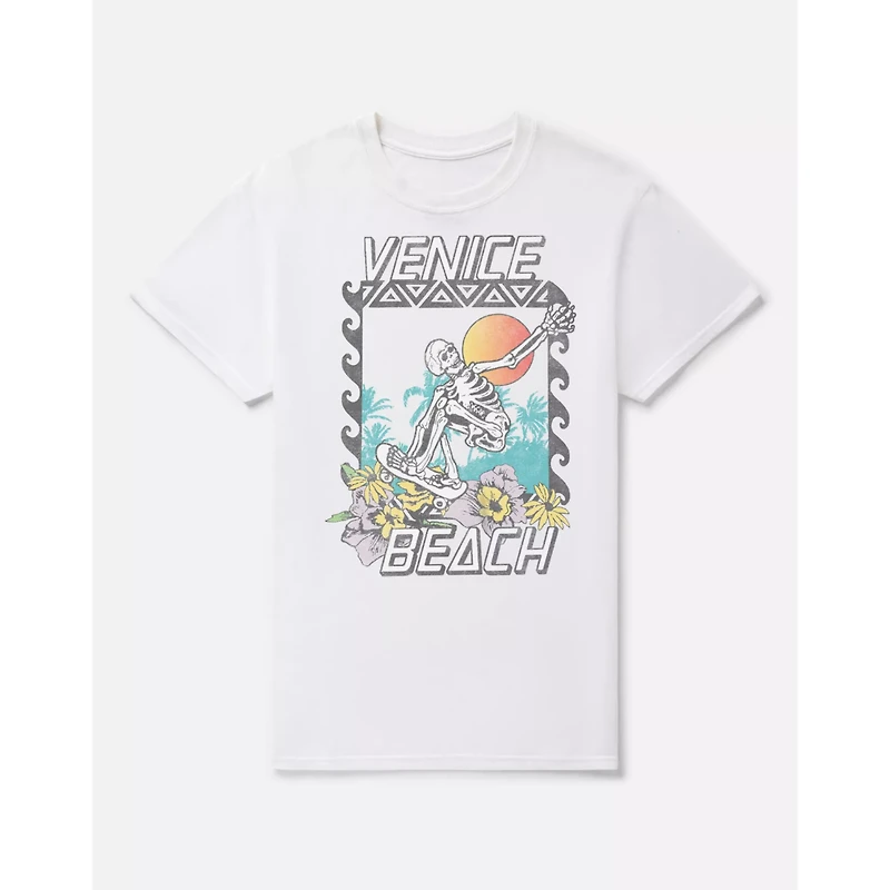 Venice Beach Skeleton Skateboarder T Shirt