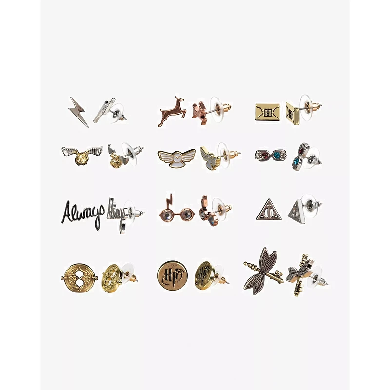 Multi-Pack Hogwarts Fashion Earrings 12 Pair - Harry Potter