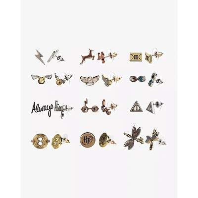 Multi-Pack Hogwarts Fashion Earrings 12 Pair - Harry Potter