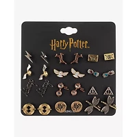 Multi-Pack Hogwarts Fashion Earrings 12 Pair - Harry Potter