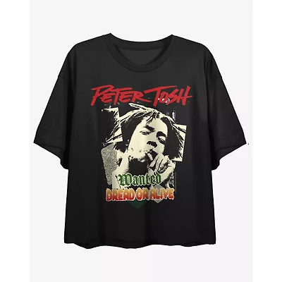 Wanted Dead or Alive Cropped T Shirt - Peter Tosh