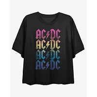 ACDC Rainbow Logo Cropped T Shirt
