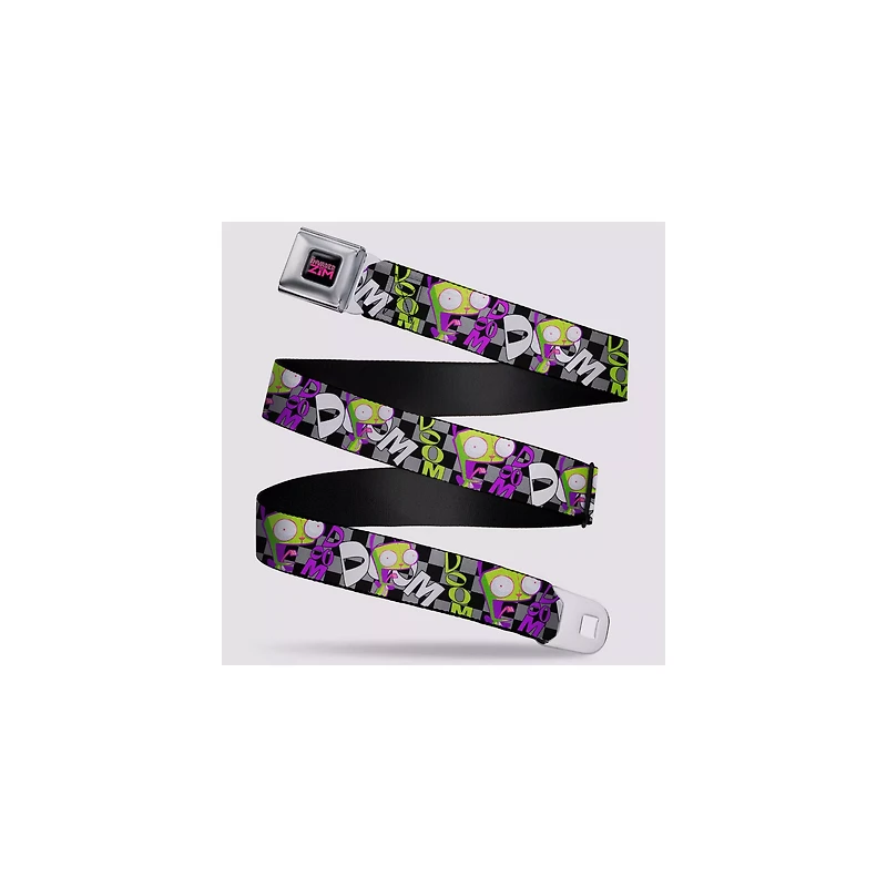 Buckle-Down Checkered GIR Doom Seatbelt Belt - Invader Zim