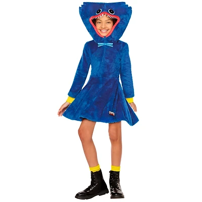 Kids Huggy Wuggy Hooded Dress Costume - Poppy Playtime