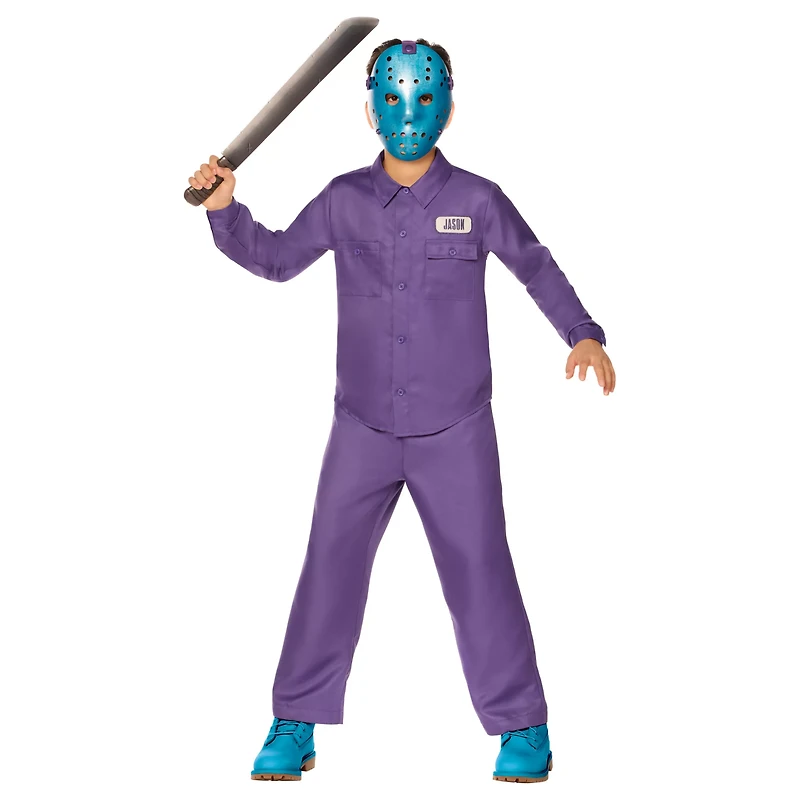 Kids Retro Jason Jumpsuit Costume - Friday The 13th: Game