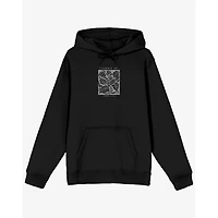 Black Galeried Art Flower Hoodie