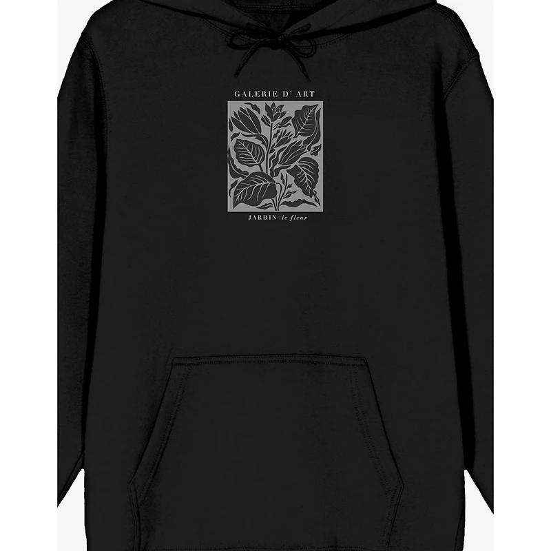Black Galeried Art Flower Hoodie