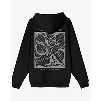 Black Galeried Art Flower Hoodie