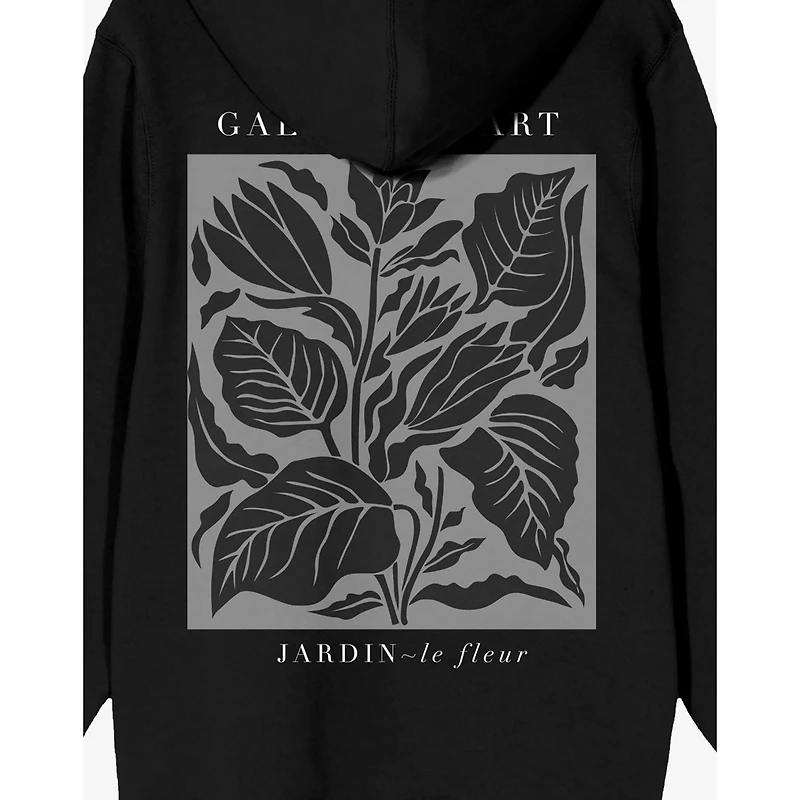 Black Galeried Art Flower Hoodie
