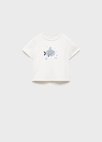 Printed cotton-blend t-shirt