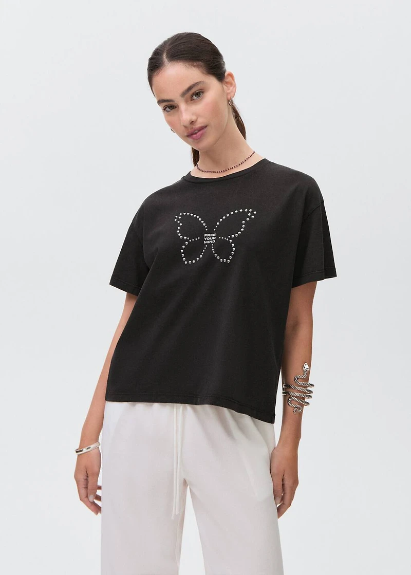 Appliqués butterfly t-shirt
