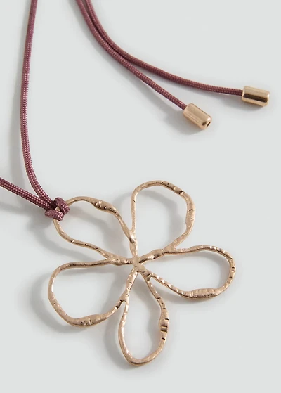 Flower cord necklace