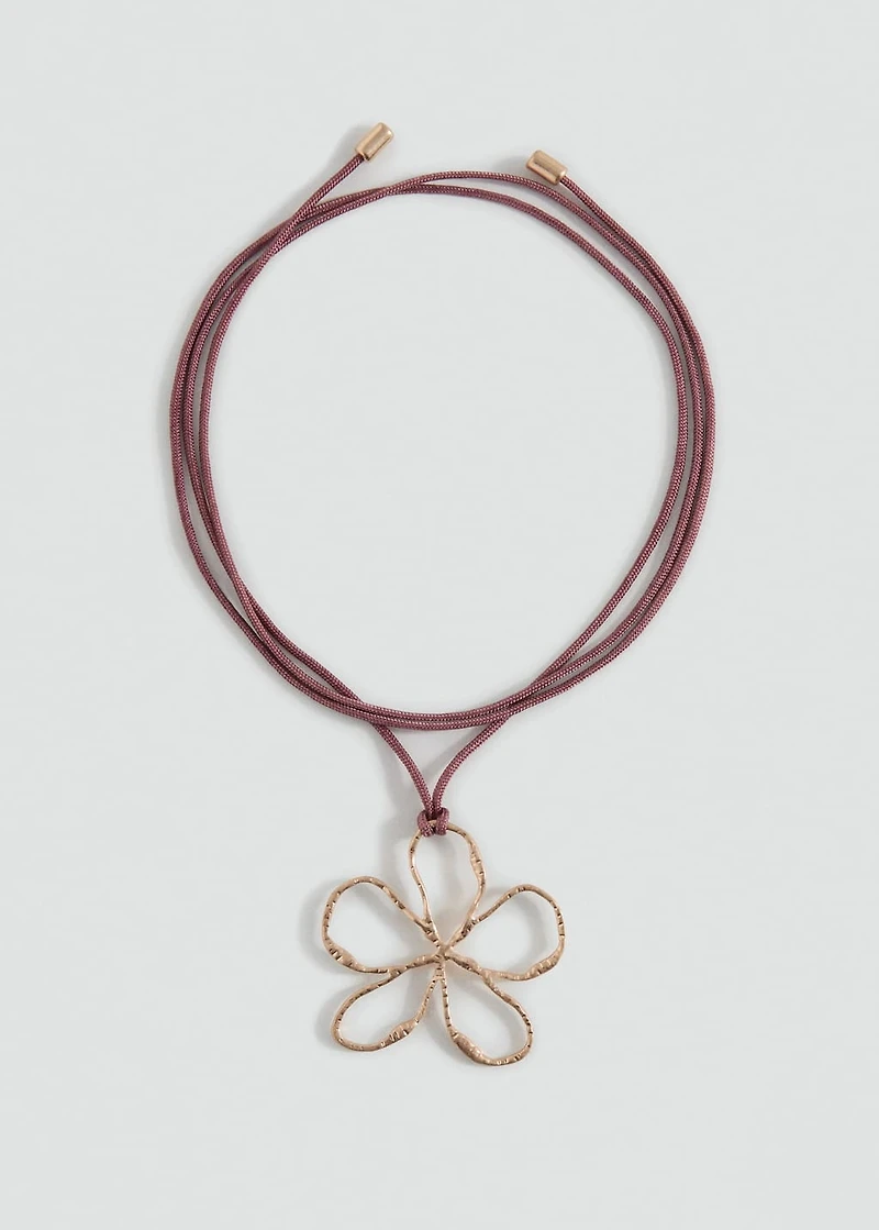 Flower cord necklace