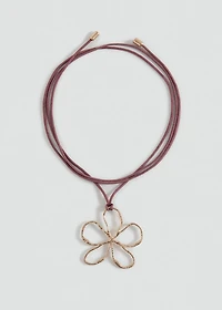 Flower cord necklace