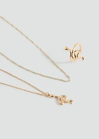 Snake necklace and ring pack