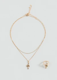 Snake necklace and ring pack