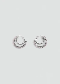 Semi-hoop earrings quartz detail