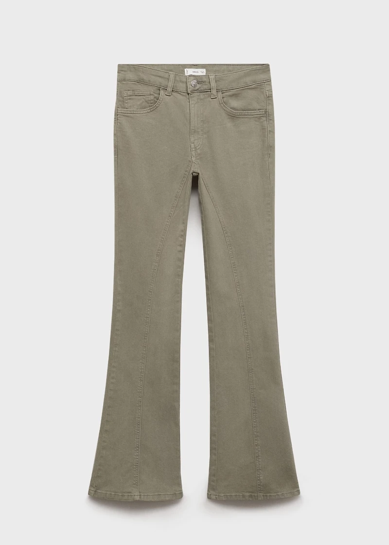 Decorative seam flared jeans