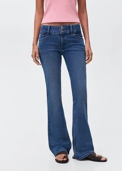 Low-waist flared jeans