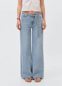 Wide leg jeans with loop