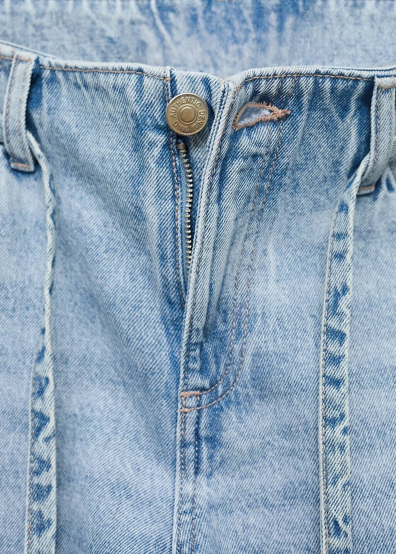 Wide leg jeans with loop