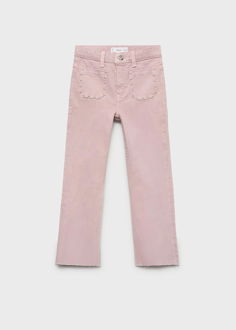 Flared jeans with studs