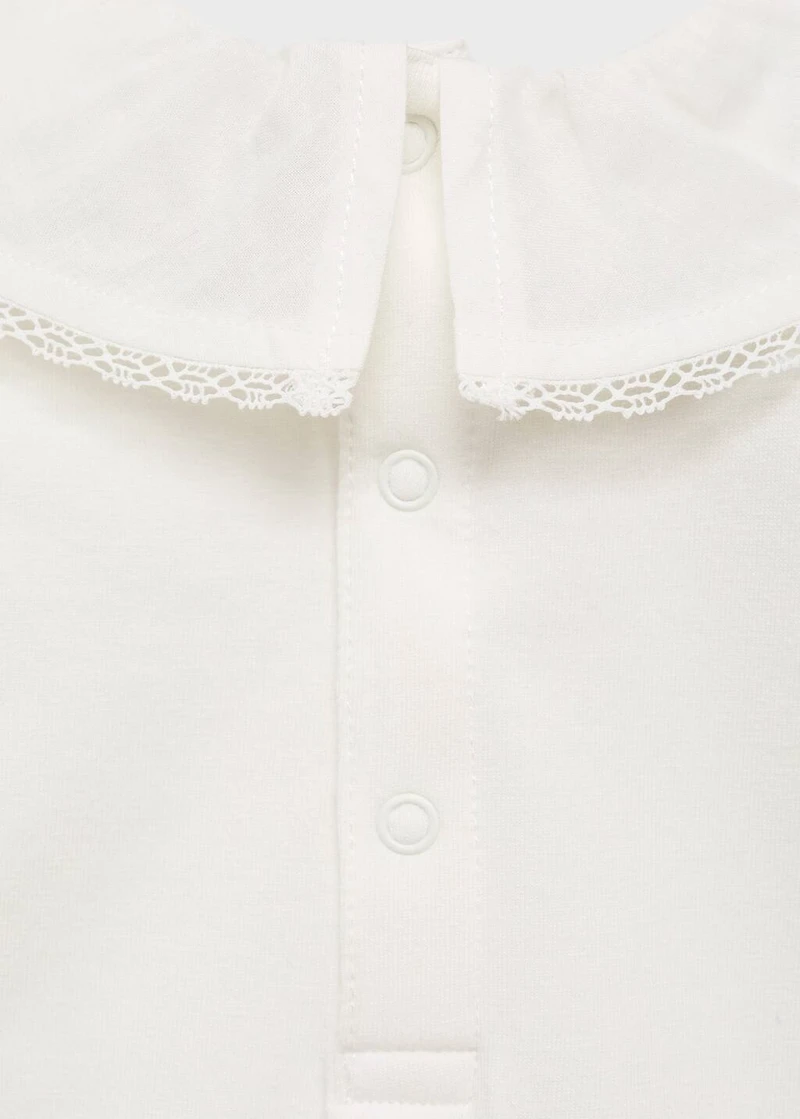 Embroidered babydoll-neck body