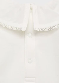 Embroidered babydoll-neck body