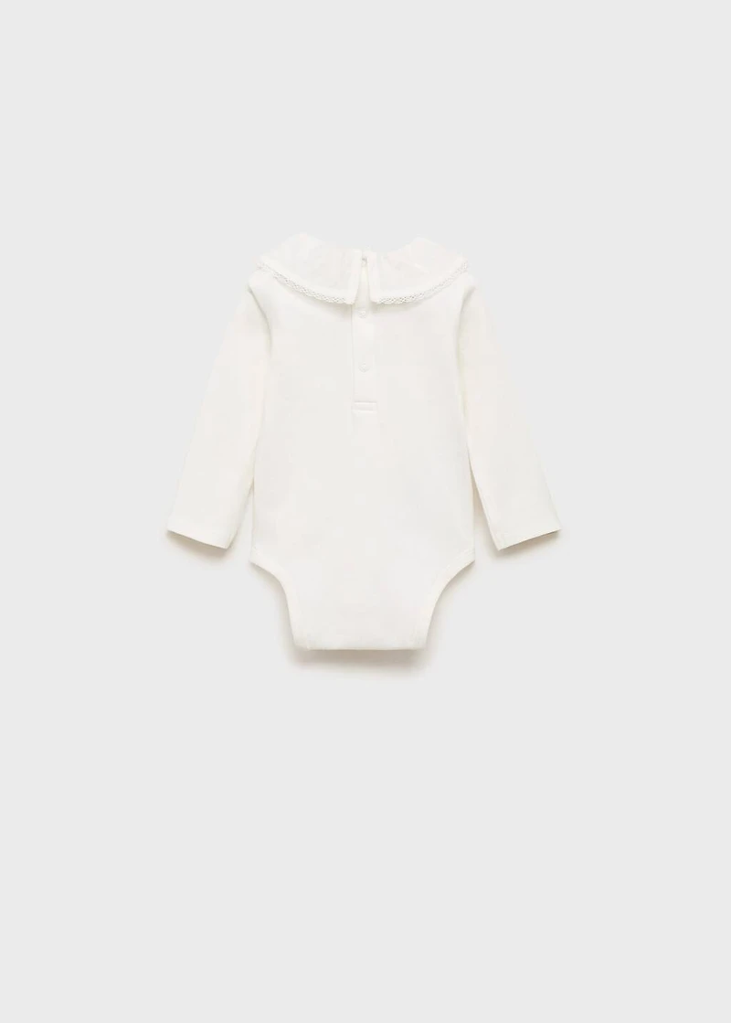 Embroidered babydoll-neck body